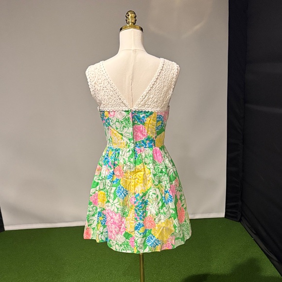 Lilly Pulitzer Floral Lace Midi Dress - Green, Pink, Yellow, Blue - Picture 3 of 4